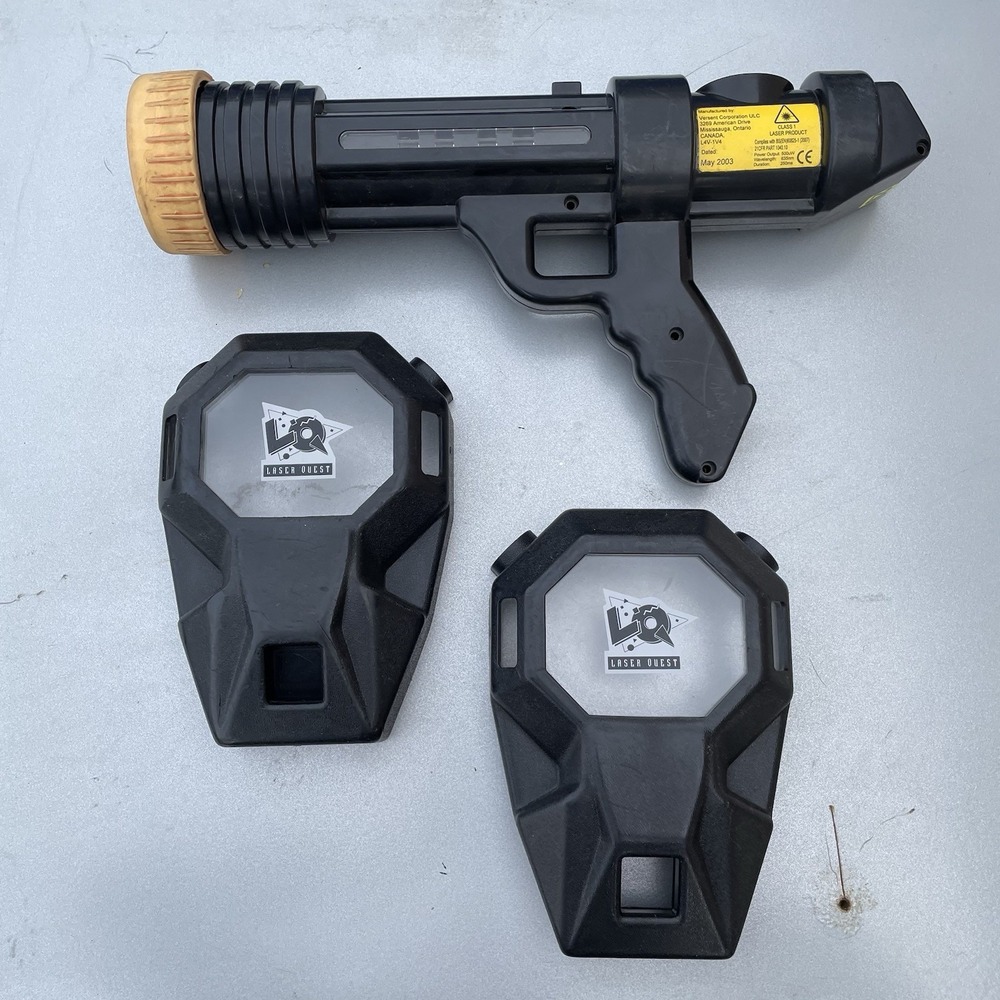 1 Set RARE Laser Quest LQ Laser Tag Vest Case x2 & Phaser Gun Casing x1 as Parts